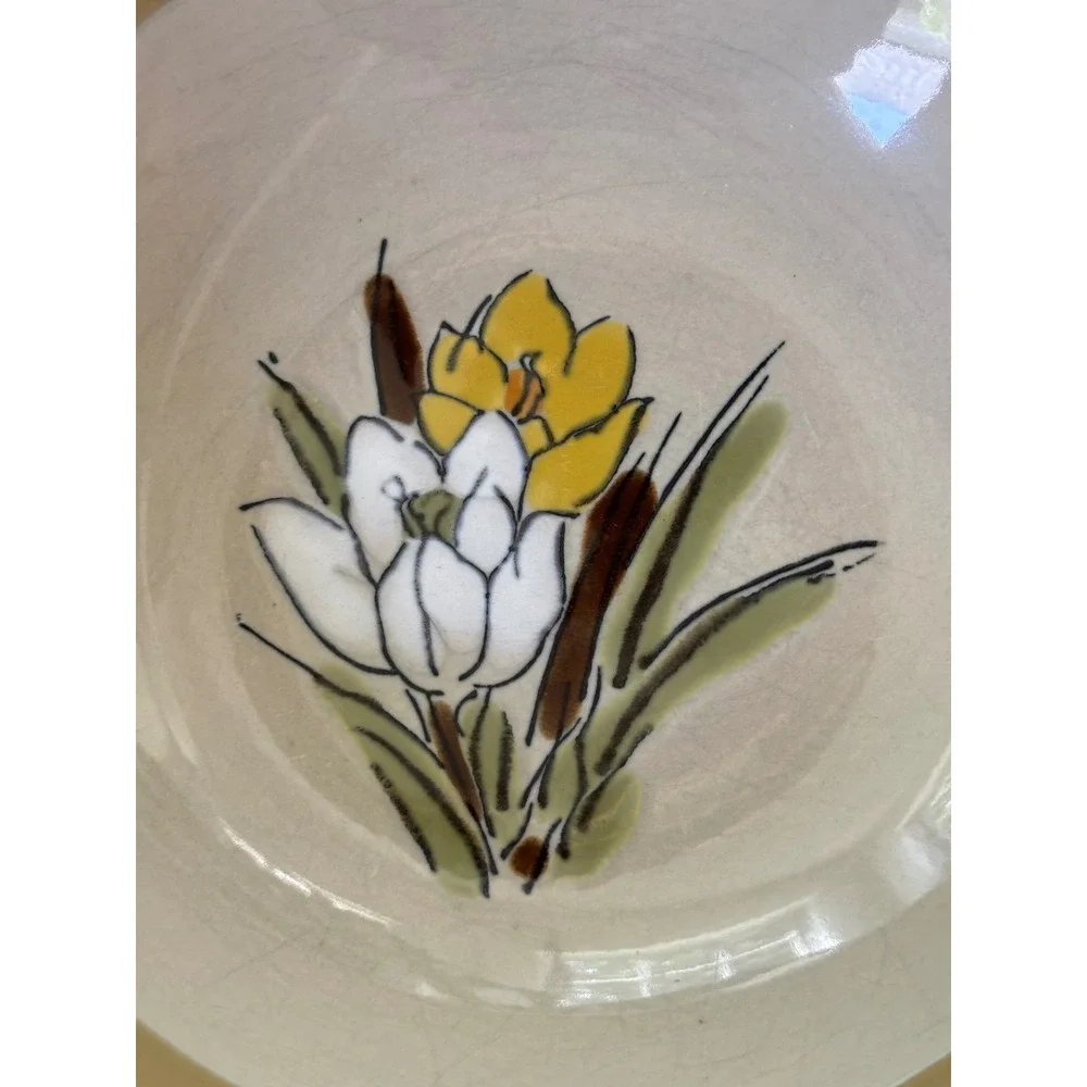 Acsons Adela 2011 Stoneware Serving Bowl Japan Floral Crocus Vintage 9 Inch